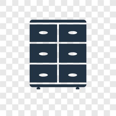 Saydam arka plan üzerinde kabine şeffaflık logo kavramı izole kabine vektör simgesi