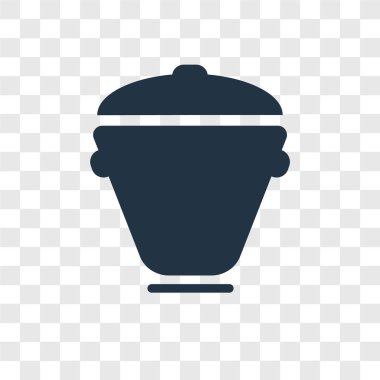 Saydam arka plan üzerinde tencere şeffaflık logo kavramı izole tencere vektör simgesi