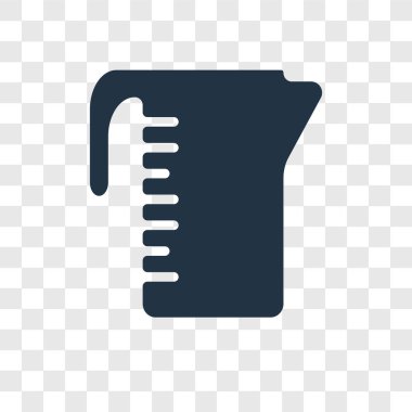 Şeffaf arka plan üzerinde izole Kupası vektör simge ölçme, ölçüm fincan saydamlık logo kavramı