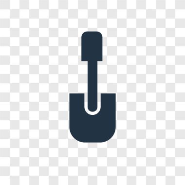 Saydam arka plan üzerinde kürek şeffaflık logo kavramı izole kürek vektör simgesi