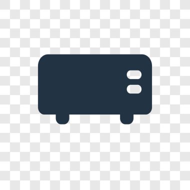 Saydam arka plan üzerinde ekmek kızartma makinesi şeffaflık logo kavramı izole tost vektör simgesi