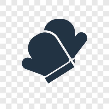 Saydam arka plan üzerinde Mitten şeffaflık logo kavramı izole mitten vektör simgesi