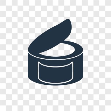 Saydam arka plan üzerinde konserve şeffaflık logo kavramı izole vektör simgesi korumak