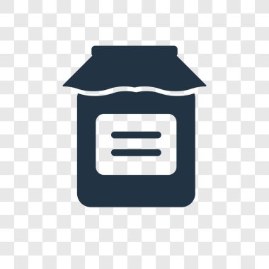 Saydam arka plan üzerinde kavanoz şeffaflık logo kavramı izole kavanoz vektör simgesi