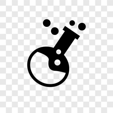 Saydam arka plan üzerinde Flask şeffaflık logo kavramı izole şişesi vektör simgesi