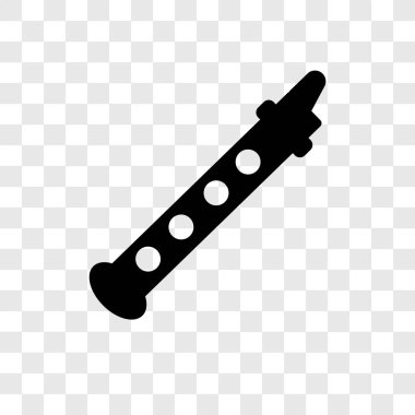 Saydam arka plan üzerinde flüt şeffaflık logo kavramı izole flüt vektör simgesi