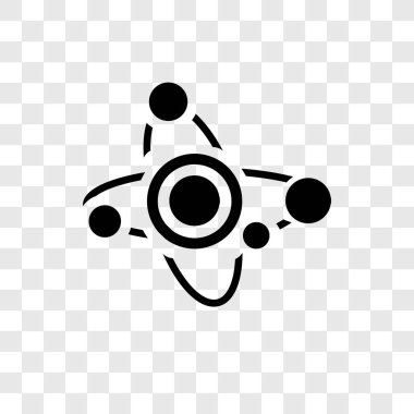 Saydam arka plan üzerinde güneş sistemi şeffaflık logo kavramı izole güneş sistemi vektör simgesi