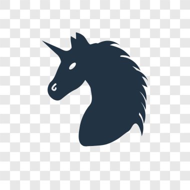 tek boynuzlu at simgesi modaya uygun bir tasarım tarzı. tek boynuzlu at simgesi üzerinde şeffaf arka plan izole. tek boynuzlu at vektör simgesi basit ve modern düz simgesi web sitesi, mobil, logo, app, UI. tek boynuzlu at simge vektör çizim, Eps10.