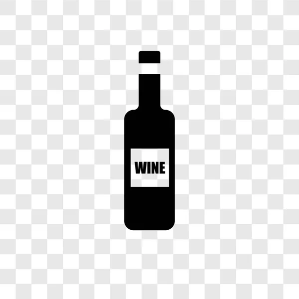 Icona Vettoriale Bottiglia Vino Isolata Sfondo Trasparente Concetto Logo Trasparenza — Vettoriale Stock