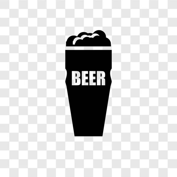 品脱啤酒矢量图标隔离在透明的背景上 啤酒透明徽标概念 — 图库矢量图片