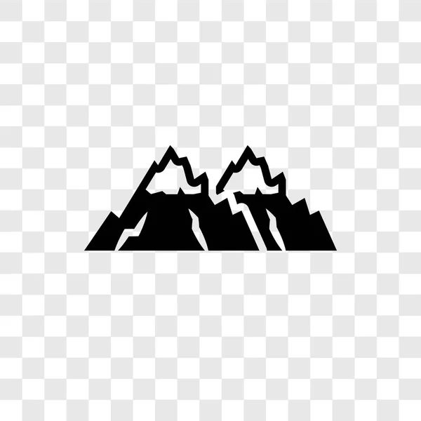 Icono Vector Montañas Nevadas Aislada Sobre Fondo Transparente Concepto Logo — Vector de stock