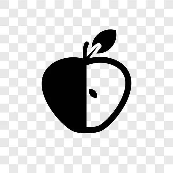 Εικονίδιο Του Φορέα Μισό Μήλο Απομονώνονται Διαφανές Φόντο Μισό Μήλο — Διανυσματικό Αρχείο