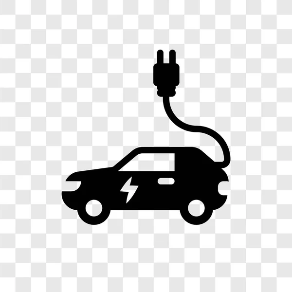 Elektrische Auto Vector Pictogram Geïsoleerd Transparante Achtergrond Elektrische Auto Transparantie — Stockvector