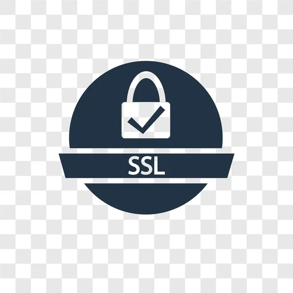 Saydam arka plan üzerinde Ssl şeffaflık logo kavramı izole Ssl vektör simgesi