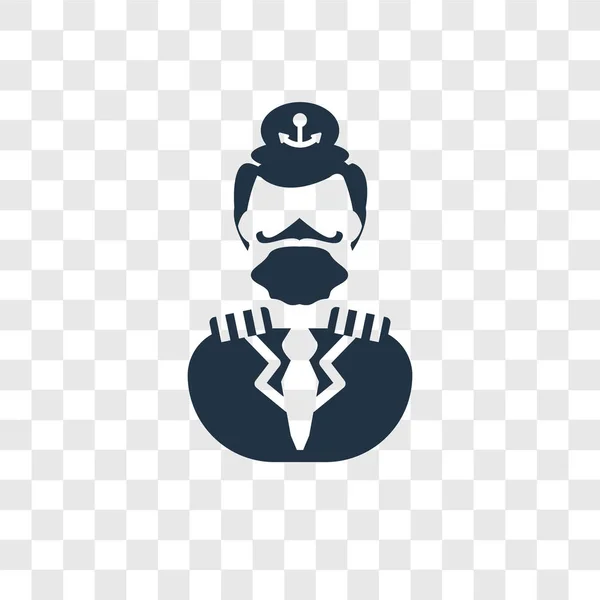 Capitán Icono Vectorial Aislado Sobre Fondo Transparente Capitán Concepto Logotipo — Vector de stock