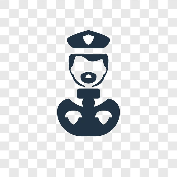 Policía Icono Vectorial Aislado Sobre Fondo Transparente Policía Concepto Logotipo — Archivo Imágenes Vectoriales