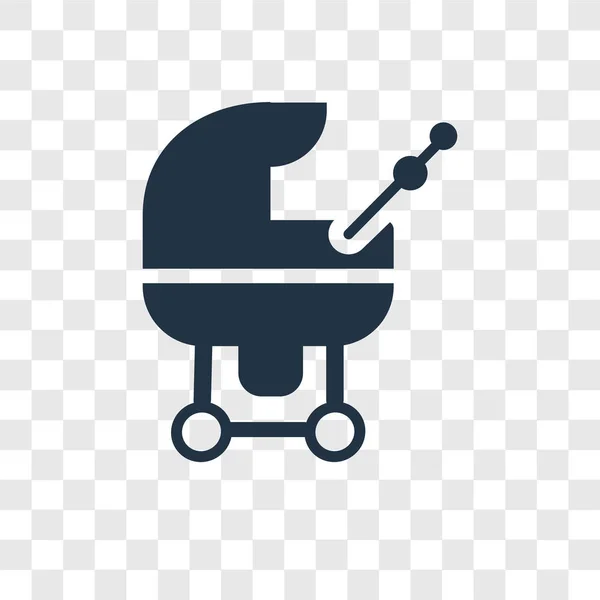 Baby Carriage Icona Vettoriale Isolata Sfondo Trasparente Concetto Logo Trasparenza — Vettoriale Stock