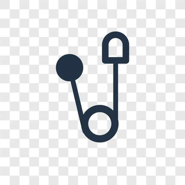 Icono Vector Pin Aislado Sobre Fondo Transparente Concepto Logotipo Transparencia — Vector de stock