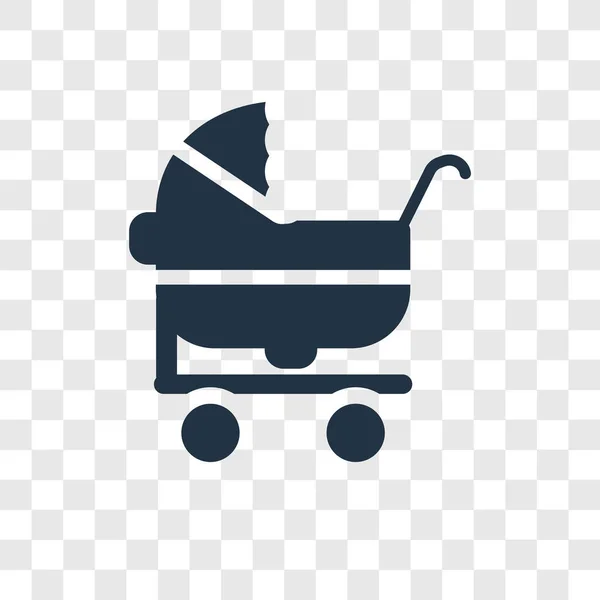 Stroller Vector Icon Isolated Transparent Background Stroller Transparency Logo Concept — Stock Vector