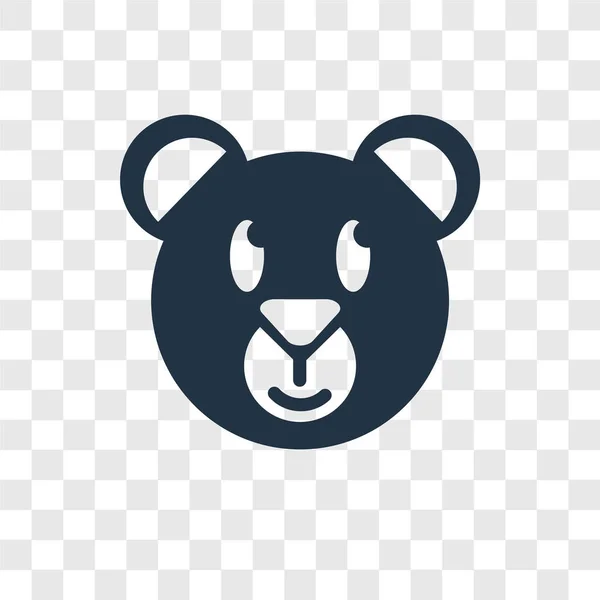Teddy Bear Vektor Ikonen Isolerad Transparent Bakgrund Nallen Öppenheten Logotyp — Stock vektor