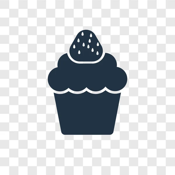 Cupcake Ikone Trendigen Design Stil Cupcake Symbol Isoliert Auf Transparentem — Stockvektor