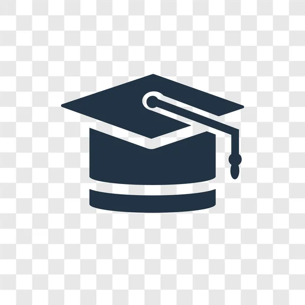 トレンディなデザイン スタイルのアイコンを卒業 卒業のアイコンが透明な背景に分離されました 卒業の Web サイト アプリ ベクトル アイコン シンプルでモダンなフラット記号 — ストックベクタ