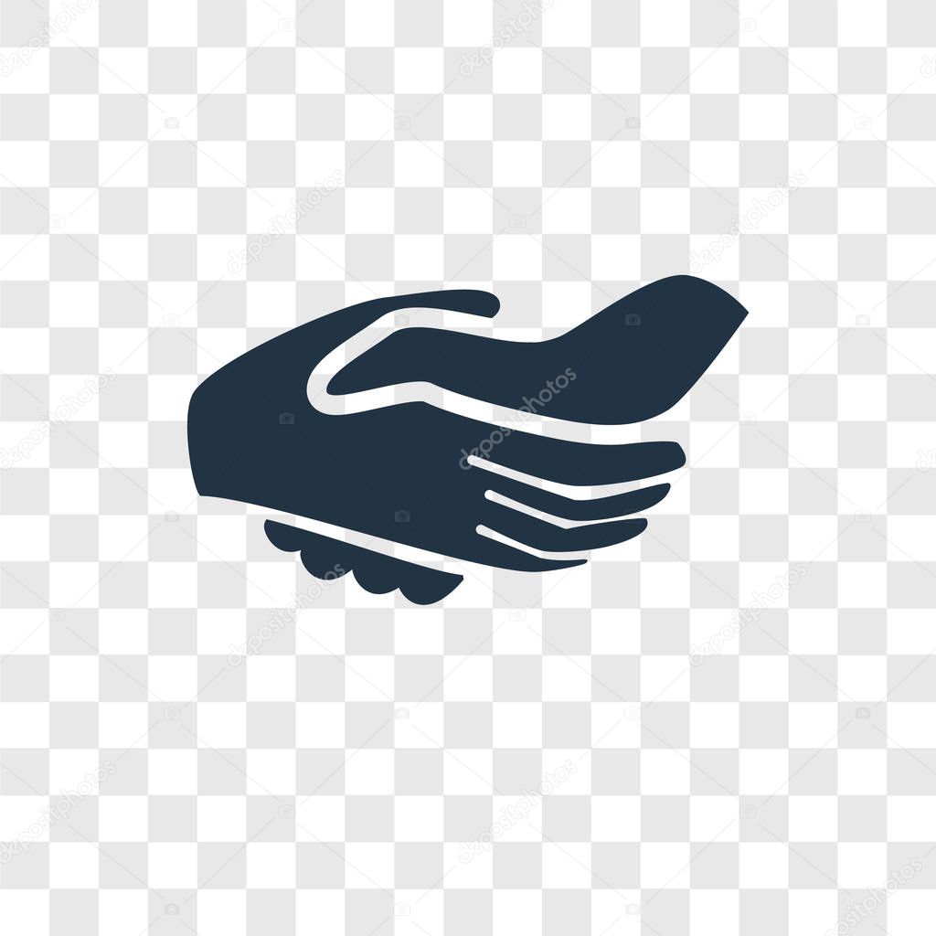 Handshake vector icon isolated on transparent background, Handshake transparency logo concept