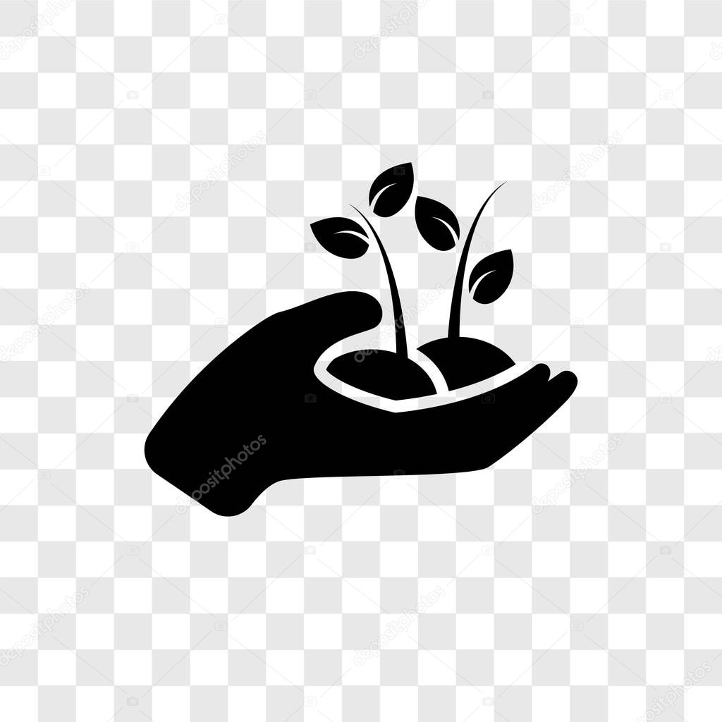 Plant a tree vector icon isolated on transparent background, Plant a tree transparency logo concept