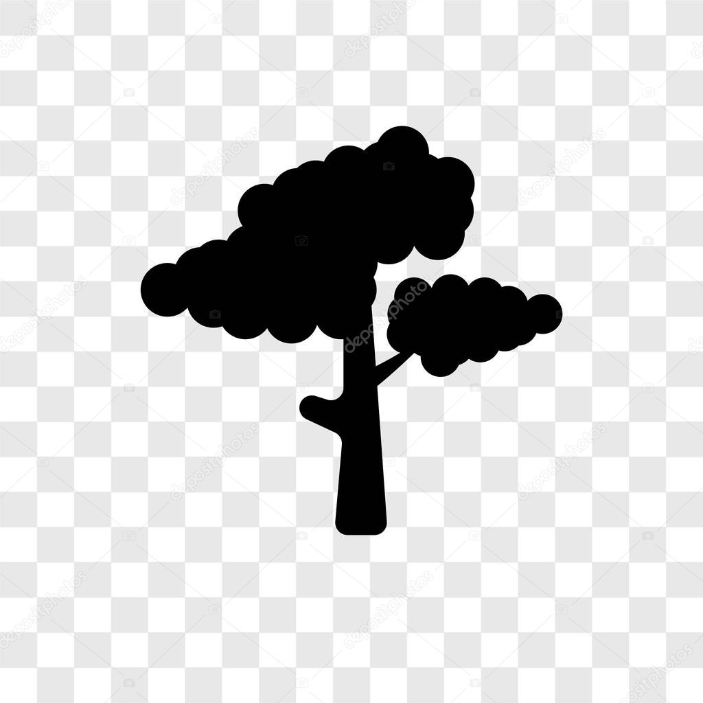 Tree vector icon isolated on transparent background, Tree transparency logo concept