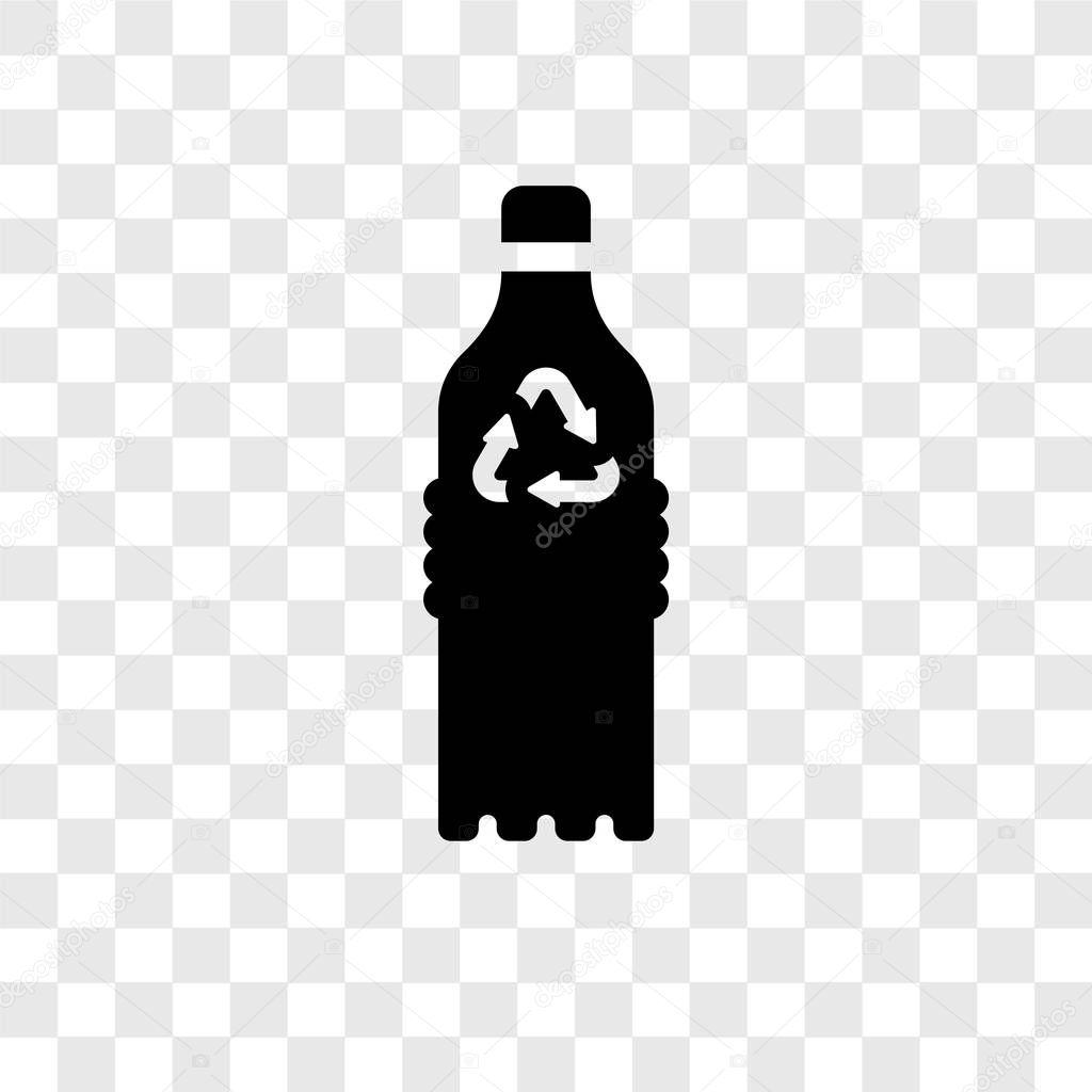 Recycled bottle vector icon isolated on transparent background, Recycled bottle transparency logo concept