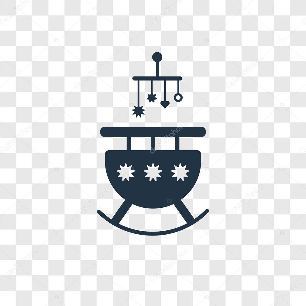 Cradle vector icon isolated on transparent background, Cradle transparency logo concept