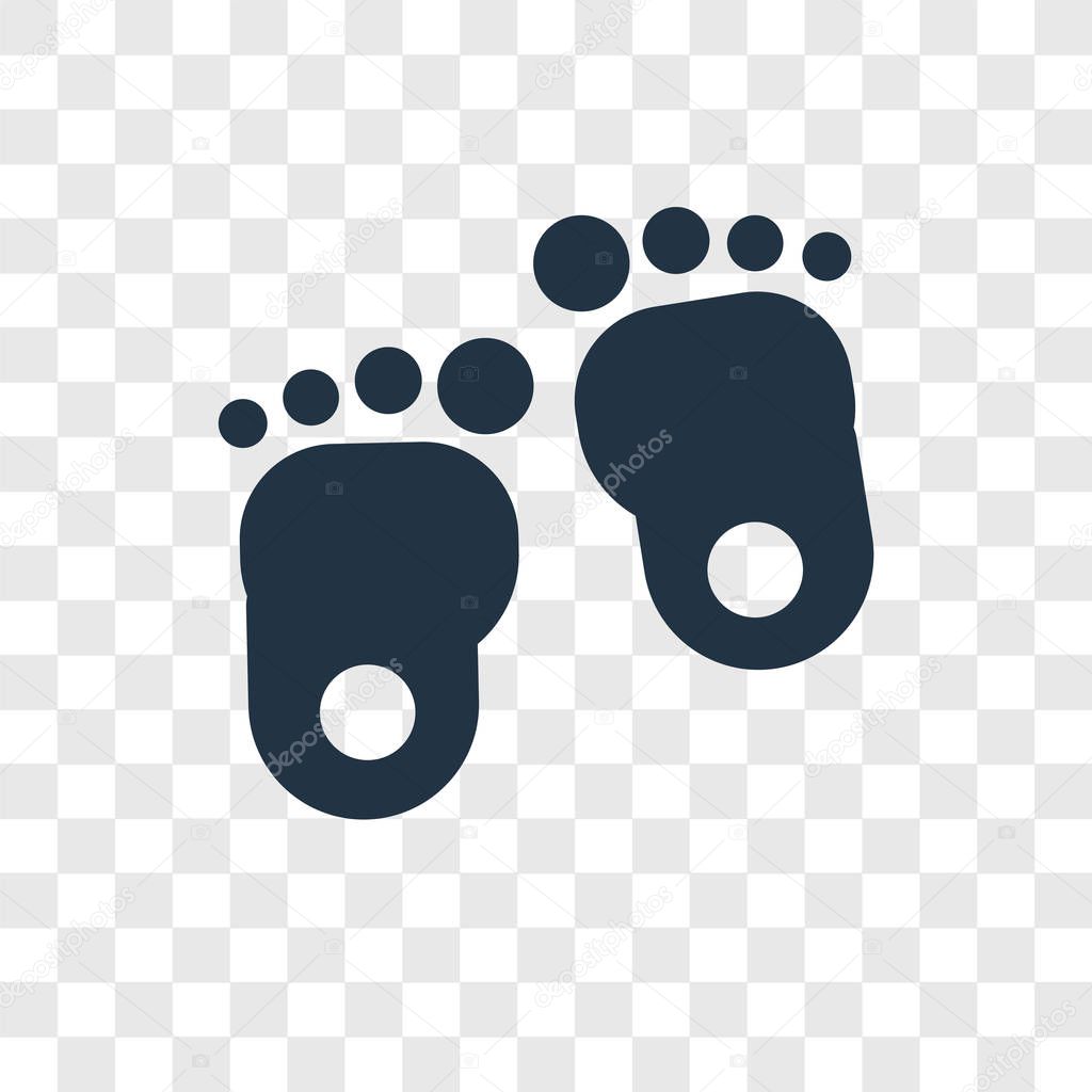 Feet vector icon isolated on transparent background, Feet transparency logo concept