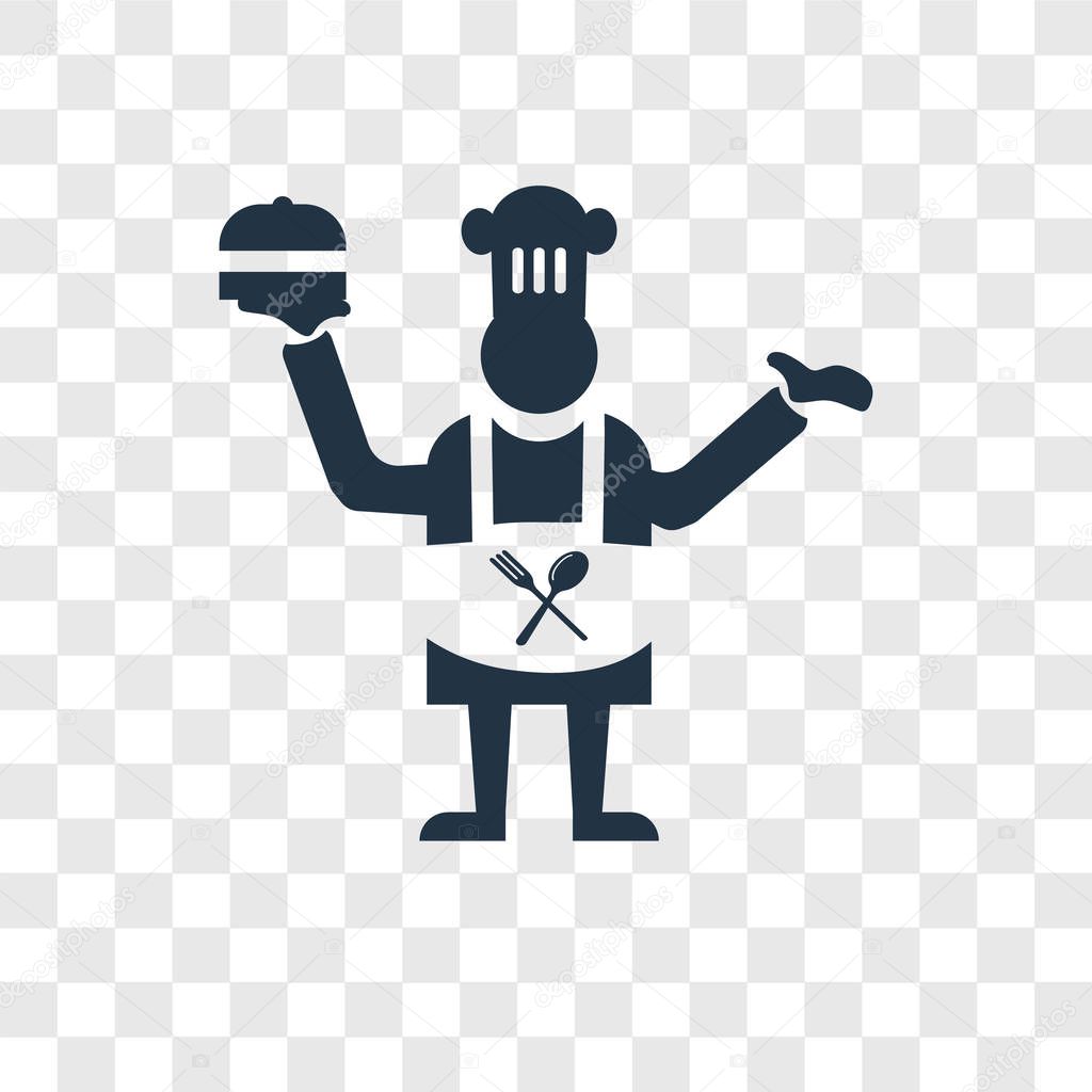 Chef vector icon isolated on transparent background, Chef transparency logo concept