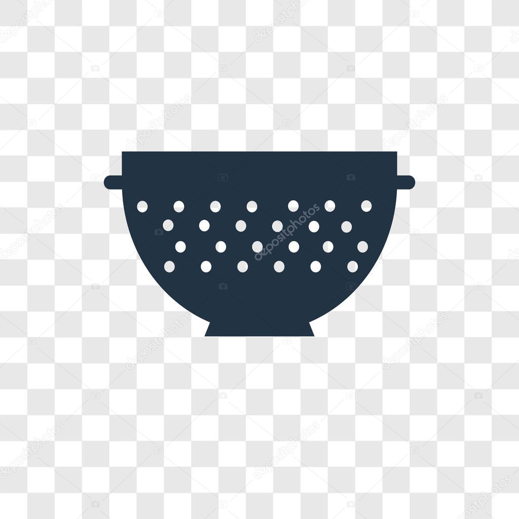 Strainer vector icon isolated on transparent background, Strainer transparency logo concept