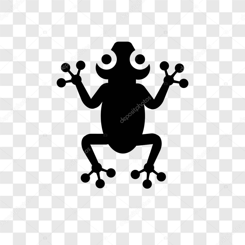 Frog vector icon isolated on transparent background, Frog transparency logo concept