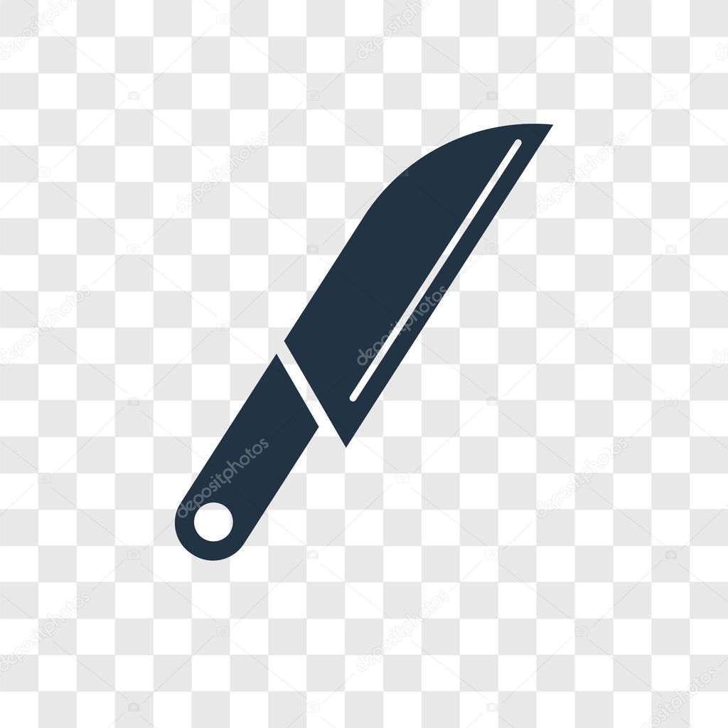 Knife icon in trendy design style. knife icon isolated on transparent background. knife vector icon simple and modern flat symbol for web site, mobile, logo, app, UI. knife icon vector illustration, EPS10.