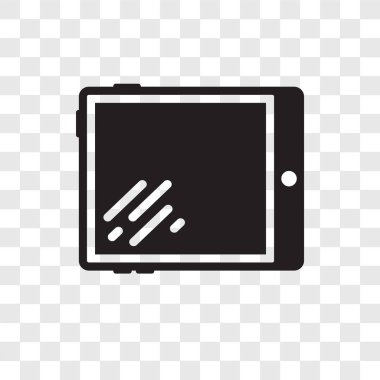 modaya uygun bir tasarım tarzı Tablet simgesi. saydam arka plan üzerinde izole tablet simgesi. Tablet vektör simgesi basit ve modern düz simgesi web sitesi, mobil, logo, app, UI. Tablet simge vektör çizim, Eps10.