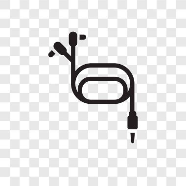 modaya uygun bir tasarım tarzı kulaklık simgesi. saydam arka plan üzerinde izole kulaklık simgesi. kulaklık simgesi basit vektör ve modern düz UI uygulaması, web sitesi, mobil, logo, sembol. kulaklık simge vektör çizim, Eps10.