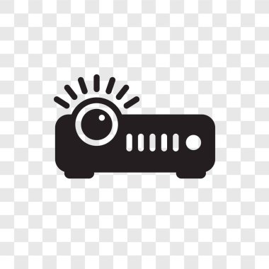 modaya uygun bir tasarım tarzı projektör simgesi. saydam arka plan üzerinde izole projektör simgesi. Projektör vektör simgesi basit ve modern düz simgesi web sitesi, mobil, logo, app, UI. Projektör simge vektör çizim, Eps10.