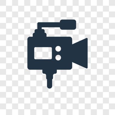 modaya uygun bir tasarım tarzı video kamera simgesi. video kamera simgesi üzerinde şeffaf arka plan izole. video kamera vektör simgesi basit ve modern düz simgesi web sitesi, mobil, logo, app, UI. video kamera simge vektör çizim, Eps10.