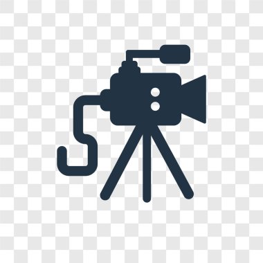 modaya uygun bir tasarım tarzı eski video kamera simgesi. Eski video kamera simgesi üzerinde şeffaf arka plan izole. Eski video kamera vektör simgesi basit ve modern düz simgesi web sitesi, mobil, logo, app, UI. Eski video kamera simge vektör çizim, Eps10.