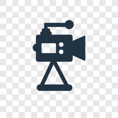 modaya uygun bir tasarım tarzı video kamera simgesi. video kamera simgesi üzerinde şeffaf arka plan izole. video kamera vektör simgesi basit ve modern düz simgesi web sitesi, mobil, logo, app, UI. video kamera simge vektör çizim, Eps10.