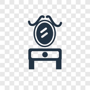 tuvalet masası simgesi modaya uygun bir tasarım tarzı. tuvalet masası simgesi üzerinde şeffaf arka plan izole. tuvalet masası vektör simgesi basit ve modern düz simgesi web sitesi, mobil, logo, app, UI. tuvalet masası simge vektör çizim, Eps10.