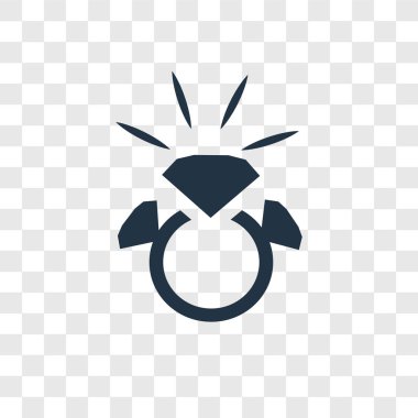 modaya uygun bir tasarım tarzı elmas yüzük simgesi. elmas yüzük simgesi üzerinde şeffaf arka plan izole. elmas yüzük vektör simgesi basit ve modern düz simgesi web sitesi, mobil, logo, app, UI. elmas yüzük simge vektör çizim, Eps10.