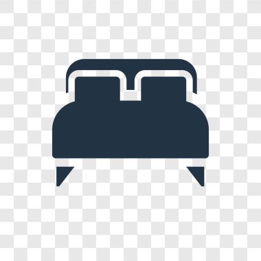 modaya uygun bir tasarım tarzı yatak simgesi. saydam arka plan üzerinde izole yatak simgesi. Yatak vektör simgesi basit ve modern düz simgesi web sitesi, mobil, logo, app, UI. Yatak simge vektör çizim, Eps10.
