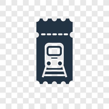 tren bilet simgesi modaya uygun bir tasarım tarzı. tren bilet simgesi üzerinde şeffaf arka plan izole. Bilet vektör simgesi basit ve modern düz simgesi web sitesi, mobil, logo, app, tren UI. tren bilet simge vektör çizim, Eps10.