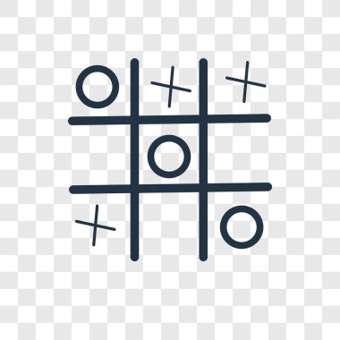 Tic tac toe simgesi modaya uygun bir tasarım tarzı. tic tac toe simgesi üzerinde şeffaf arka plan izole. Tic tac toe vektör simgesi basit ve modern düz simgesi web sitesi, mobil, logo, app, UI. Tic tac toe simge vektör çizim, Eps10.