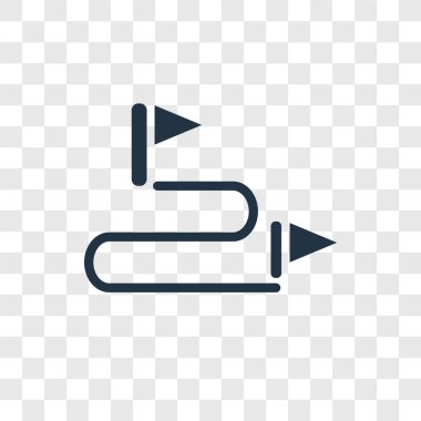 modaya uygun bir tasarım tarzı yol simgesi. saydam arka plan üzerinde izole yol simgesi. rota vektör simgesi basit ve modern düz simgesi web sitesi, mobil, logo, app, UI. rota simge vektör çizim, Eps10.