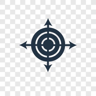 modaya uygun bir tasarım tarzı yön simgesi. saydam arka plan üzerinde izole yön simgesi. Yön simgesi basit vektör ve modern düz UI uygulaması, web sitesi, mobil, logo, sembol. Yön simge vektör çizim, Eps10.