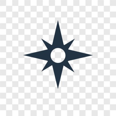 Pusula simgesini modaya uygun bir tasarım tarzı. Pusula simgesini şeffaf arka plan üzerinde izole. Pusula vektör simgesi basit ve modern düz simgesi web sitesi, mobil, logo, app, UI. simge vektör çizim, Eps10 pusula.